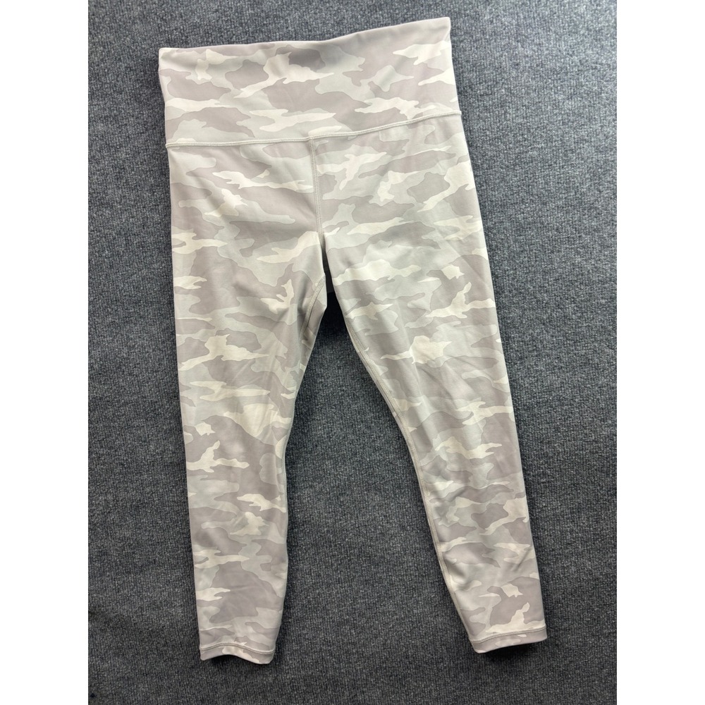 Athleta Elation 7/8 Tight Women M Grey Camo High Rise Powervita Leggings